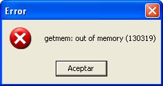 out of memory